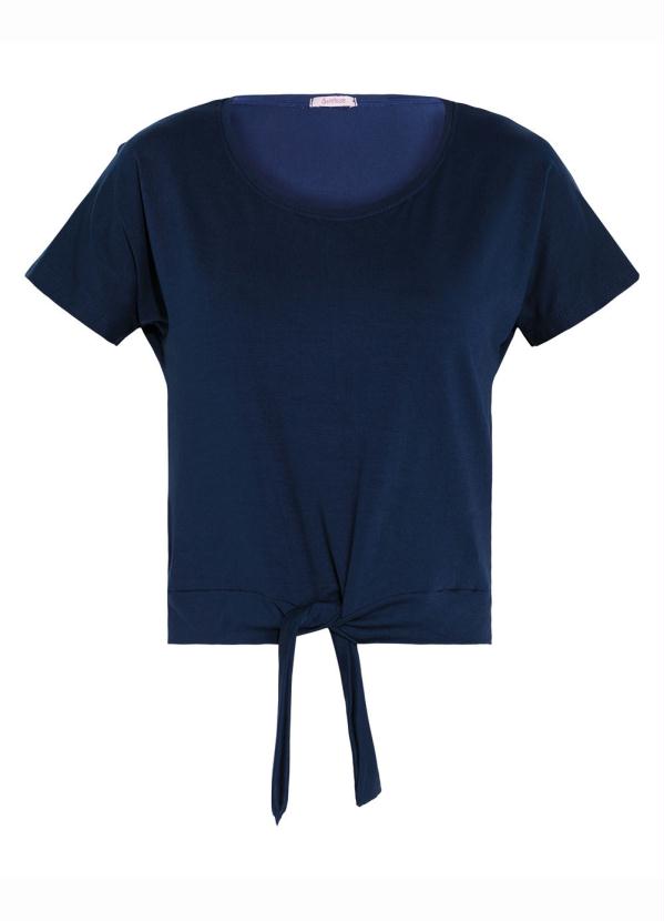 

Blusa Quintess Azul com Amarração Frontal