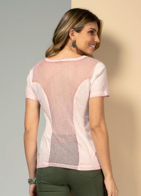 

Blusa Rosa com Transparência nas Costas