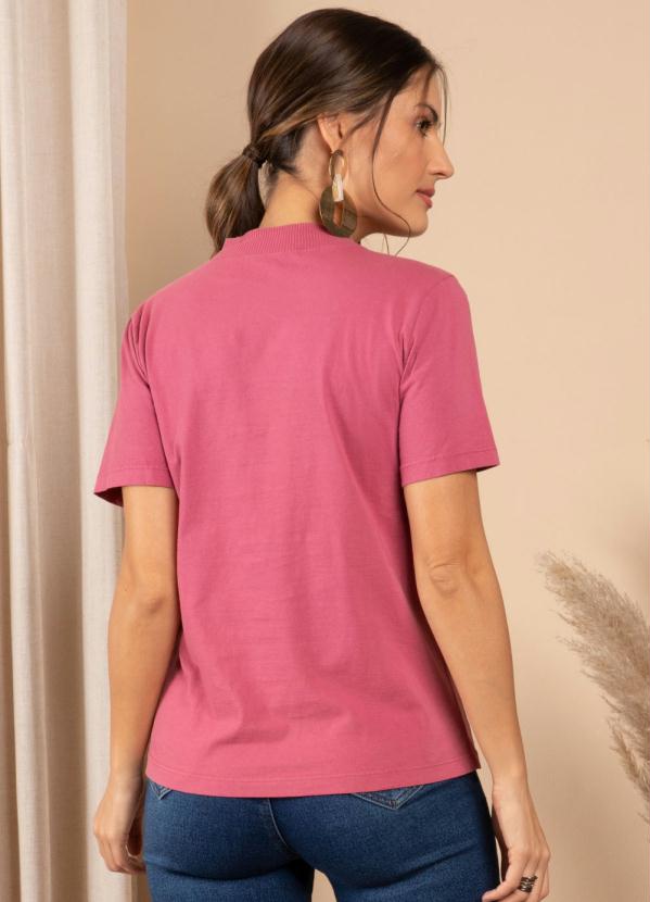 

Blusa Rosê com Canelado e Ilhóses, Rosa