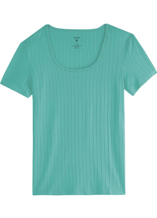 

Blusa Verde Água Feminina Canelada