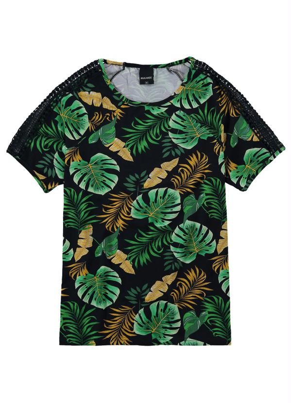 

Blusa Verde Estampada com Renda