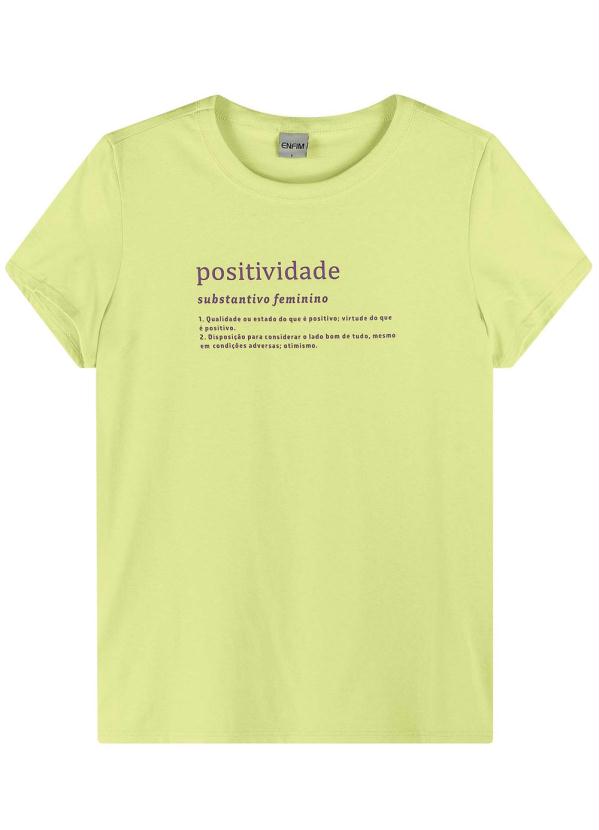 

Blusa Verde Limão Positividade em Malha