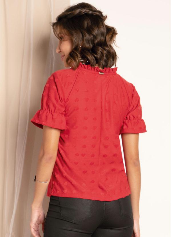 

Blusa Vermelha com Babadinhos no Decote, Vermelho