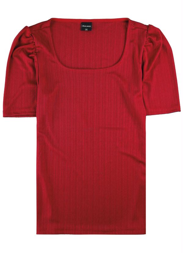 

Blusa Vermelha com Mangas Bufantes, Vermelho