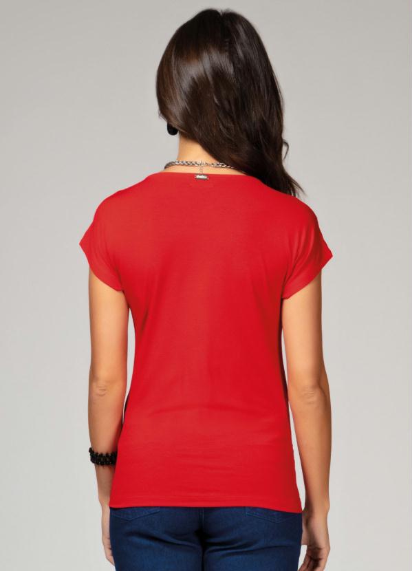 

Blusa Vermelha com Transpasse, Vermelho