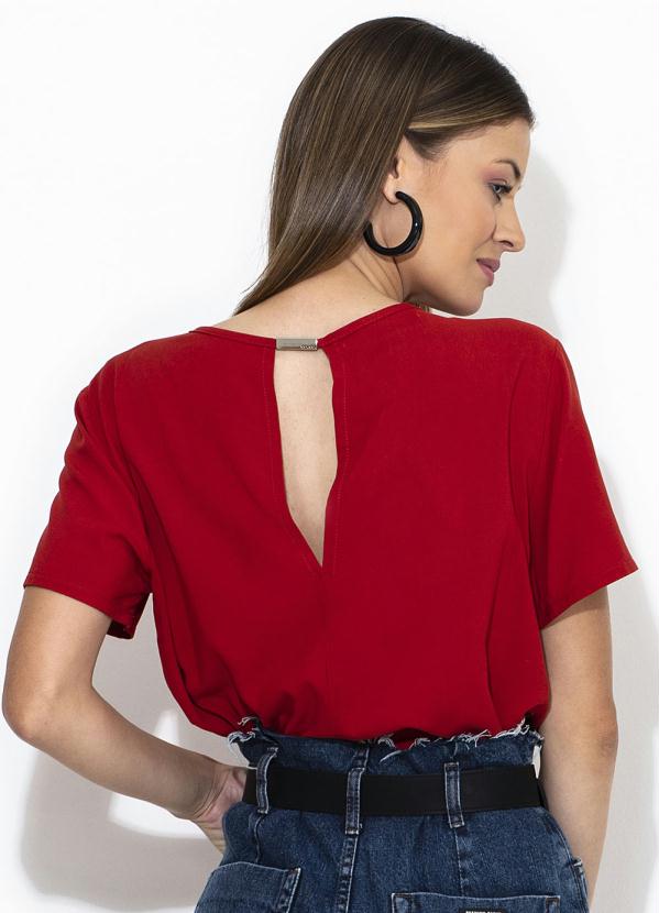 

Camiseta de Crepe Vermelha, Vermelho