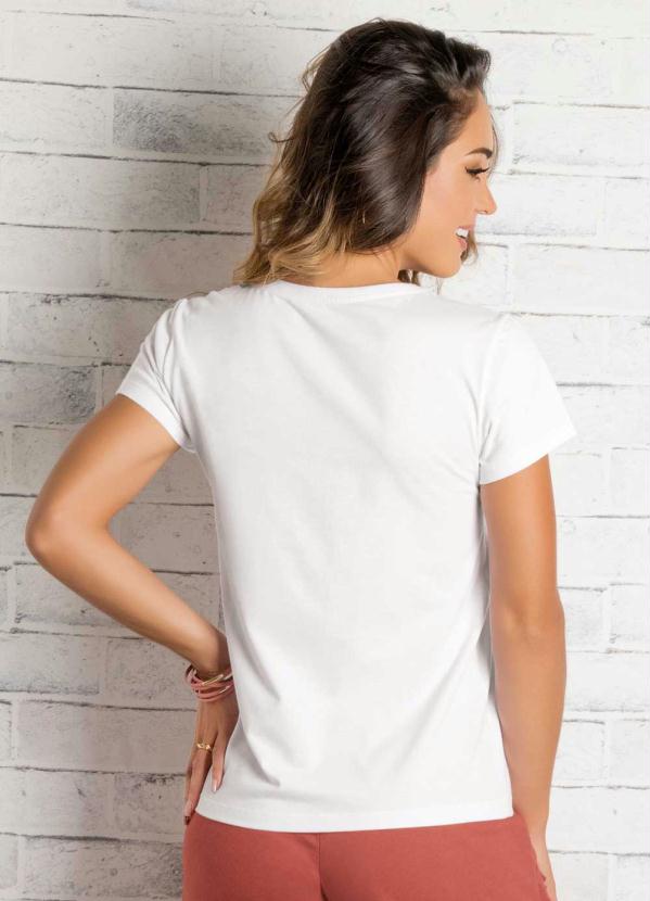 

T-Shirt Branca com Estampa Frontal de Sapato, Branco