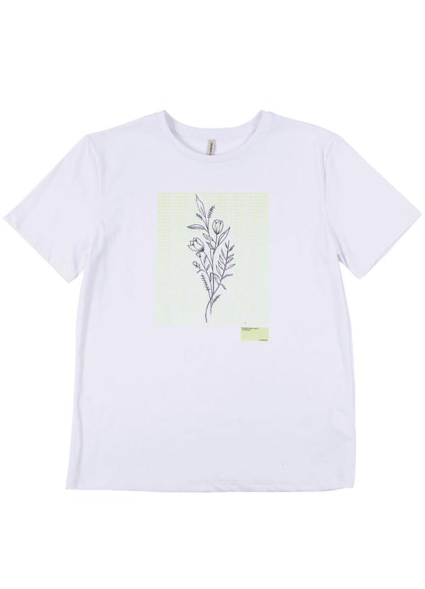 

T-Shirt em Meia Malha Estampada Branco