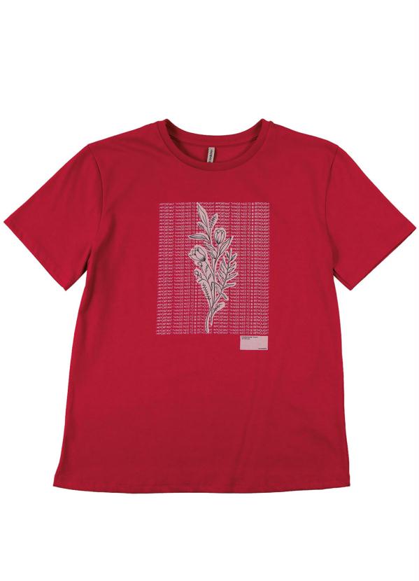 

T-Shirt em Meia Malha Estampada Vermelho