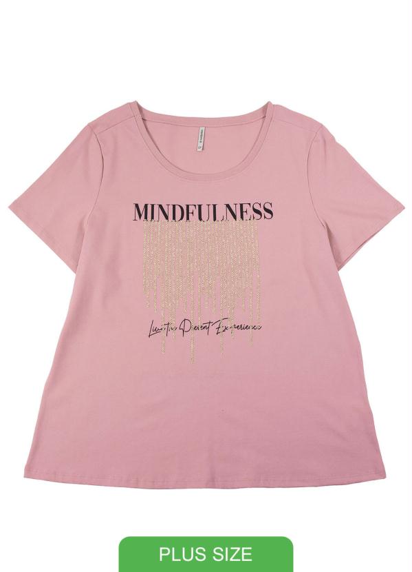 

T-Shirt Estampada  Meia Malha Rosa