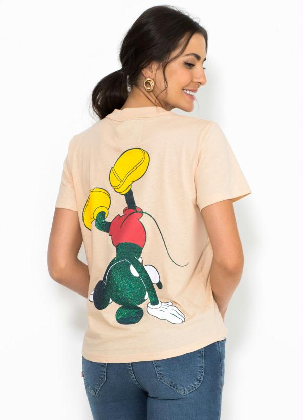 

T-Shirt Estampada Mickey Bege