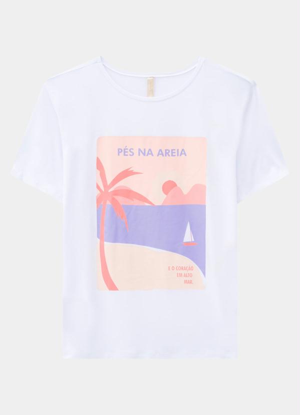 

T-Shirt Malha Pés na Areia Branco