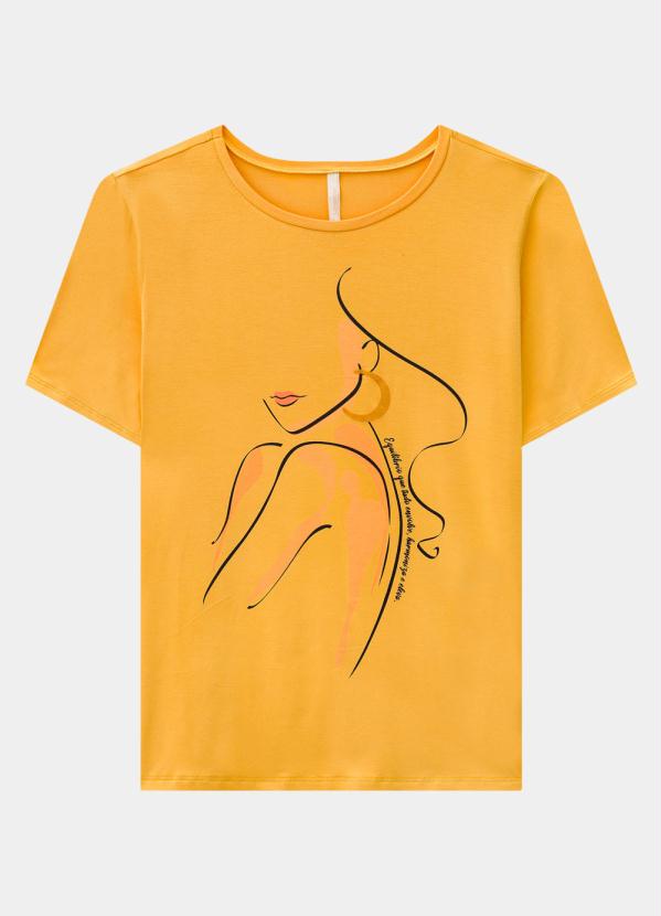 

T-Shirt Malha Traços Amarelo