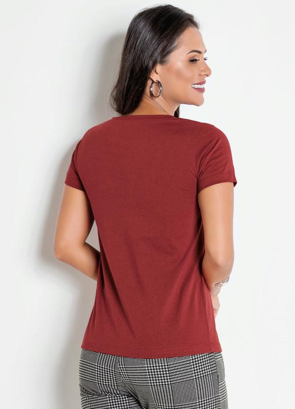 

T-Shirt Vermelha com Estampa Frontal, Vermelho