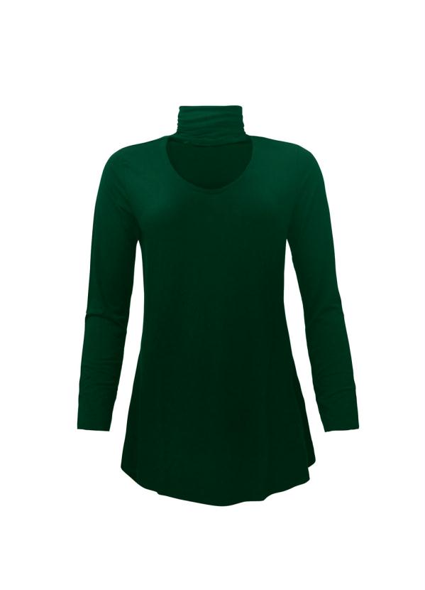 

Blusa Alongada com Gola Choker Verde