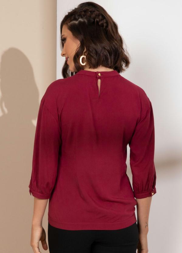 

Blusa Bordô com Gota Costas, Vermelho