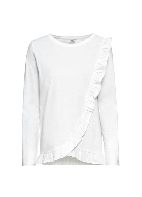 

Blusa com Detalhe de Babado Branca, Branco