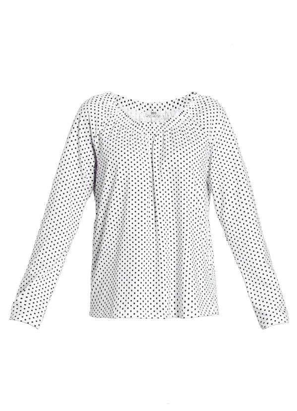 

Blusa com Estampa Poá Branca, Branco