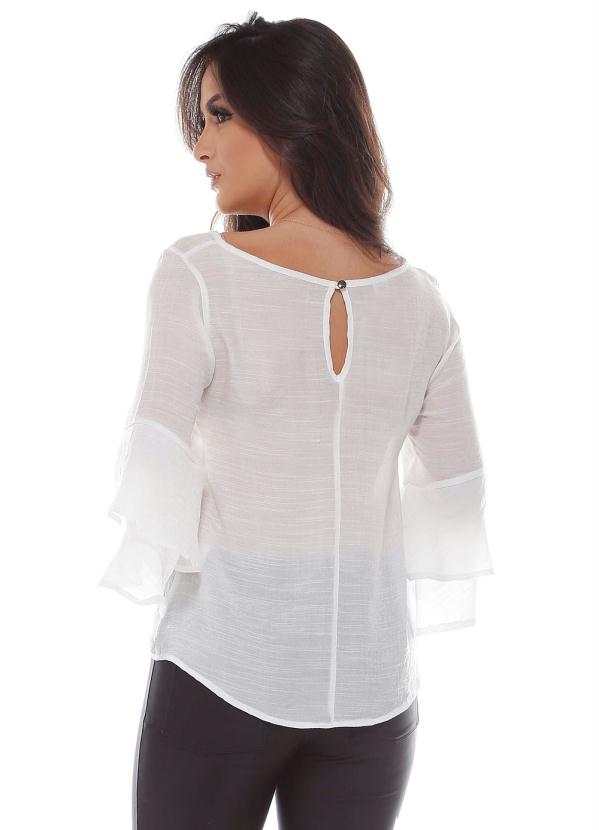 

Blusa Manga Babado Duplo Branco