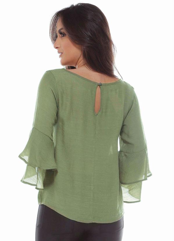 

Blusa Manga Babado Duplo Verde