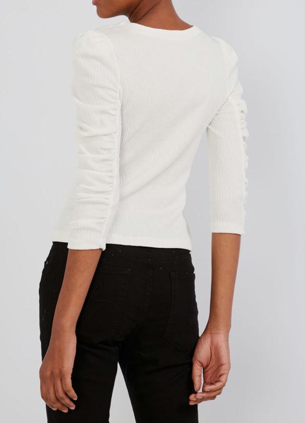 

Blusa Manga Franzida Branca, Branco