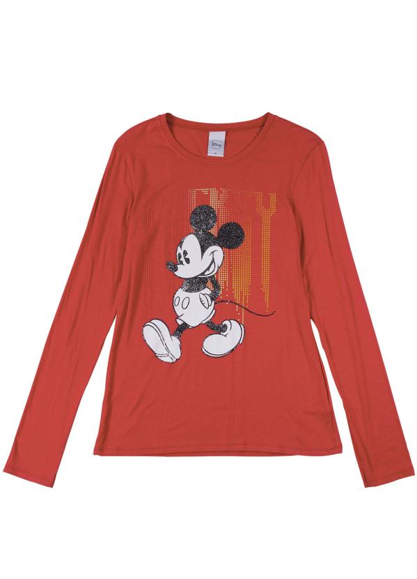 

Blusa Manga Longa em Viscose Estampada Vermelho