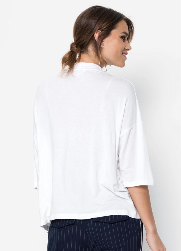 

Blusa Oversized Gola Alta Branca, Branco