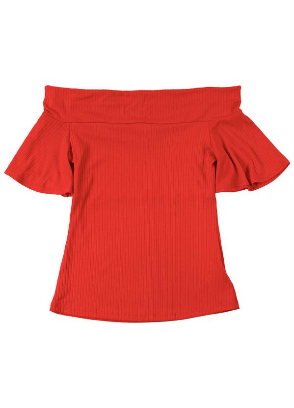 

Blusa com Decote Ombro a Ombro Vermelho