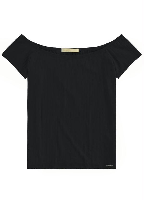 

Blusa Malha Canelado Traxy Preto