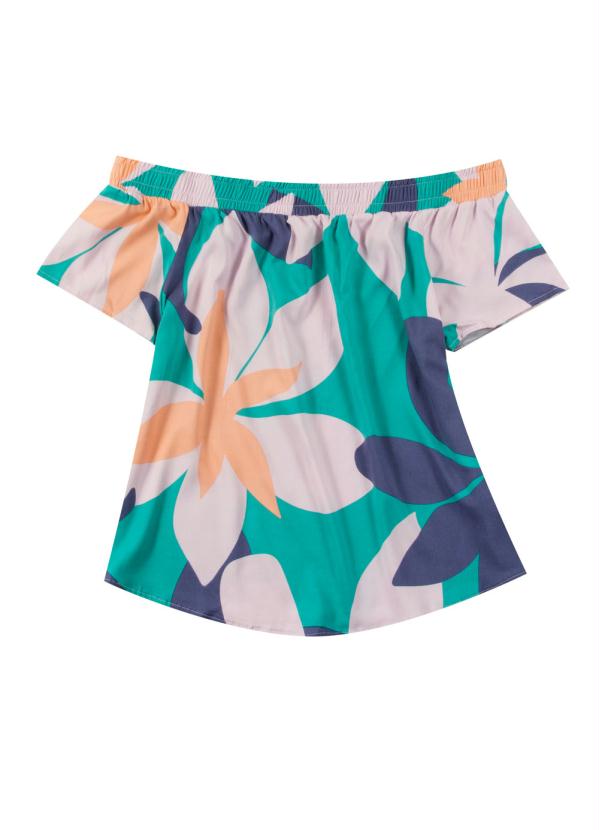 

Blusa Ombro a Ombro Estampada Verde