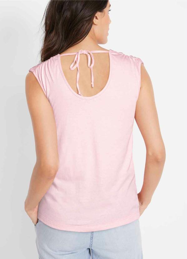 

Blusa Decote Costas com Amarração Rosa Claro