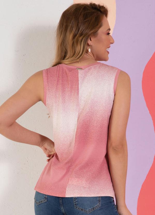 

Blusa Degradê Rosa com Detalhe na Barra