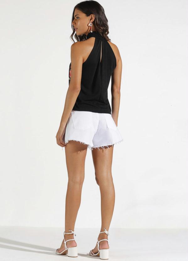 

Blusa em Malha Crepe com Elastano Preto