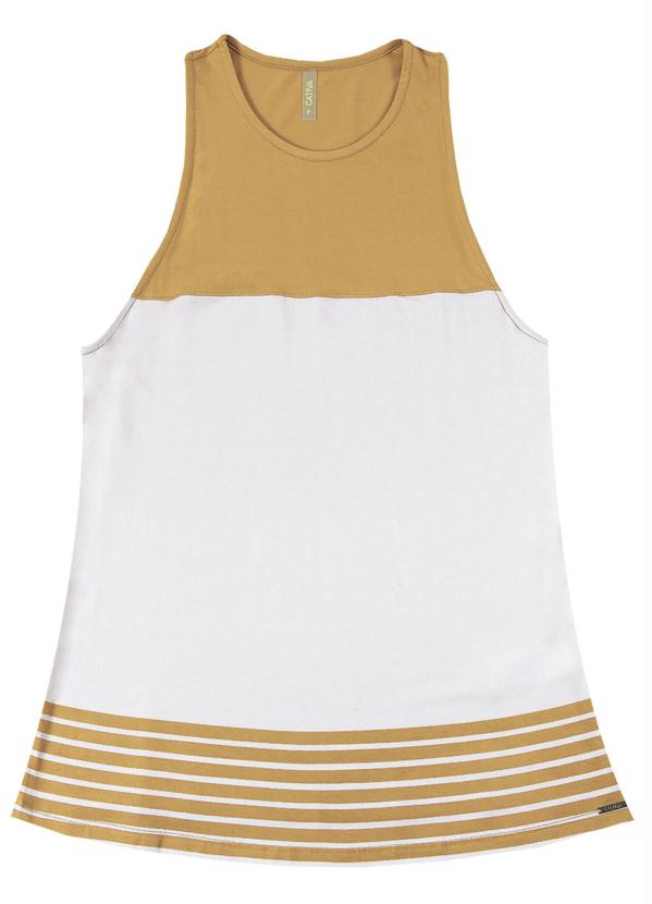 

Blusa Estilo Regata com Recorte Amarelo