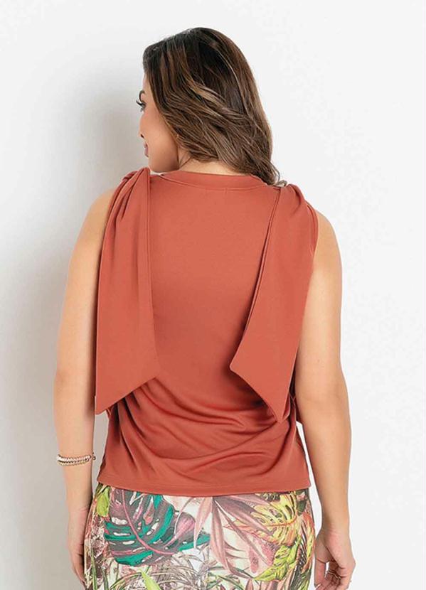 

Blusa Ferrugem com Amarração Moda Evangélica, Marrom