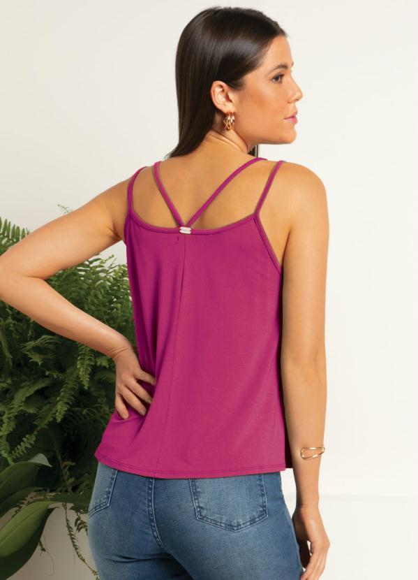 

Blusa Magenta com Alças Duplas, Rosa