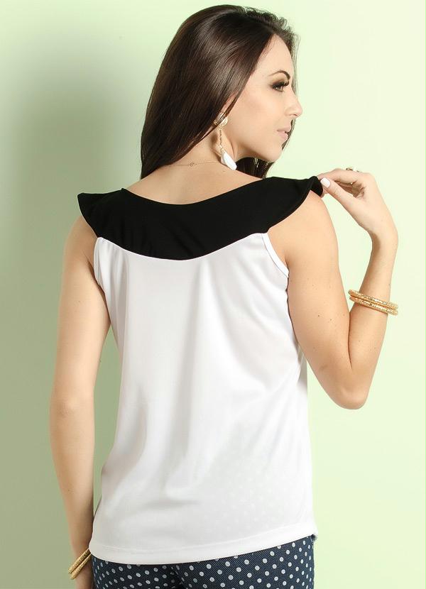 

Blusa Bicolor Branca e Preta, Branco