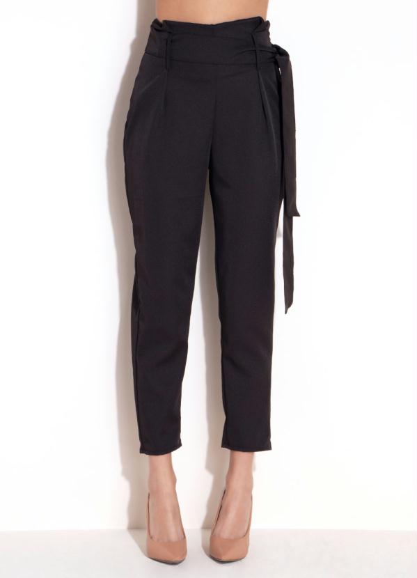 

Calça Preta Clochard com Faixa, Preto