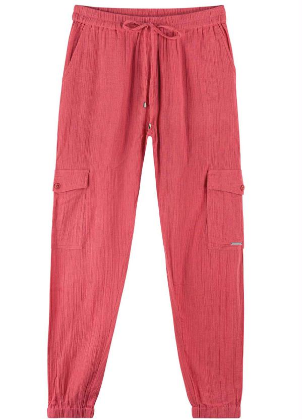 

Calça Coral Jogging em Linho, Rosa