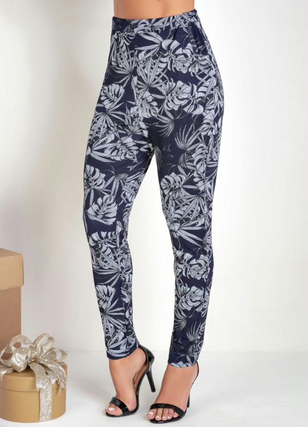 

Calça Jogger Folhagem com Bolsos Funcionais, Azul