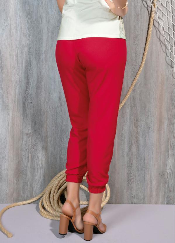 

Calça Jogger Vermelha com Bolsos Funcionais, Vermelho