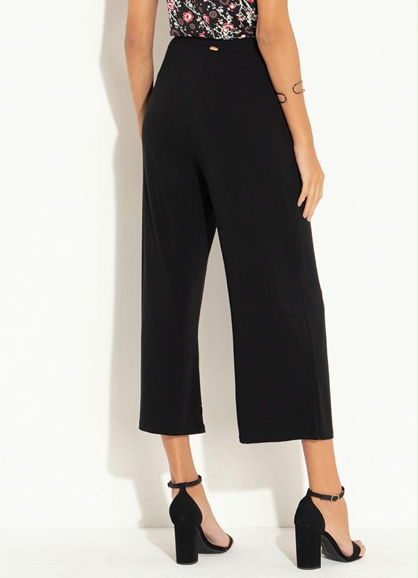 

Calça Cropped com Bolsos Preta e Off, Preto