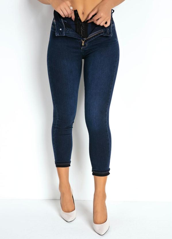 

Calça Jeans Escura Super Lipo Cropped Sawary, Azul