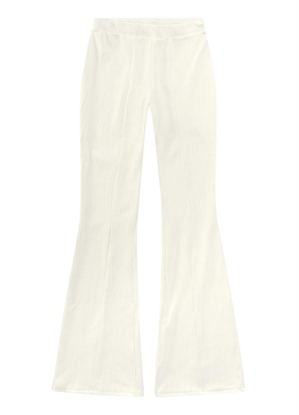 

Calça Off White Flare em Bandagem, Bege