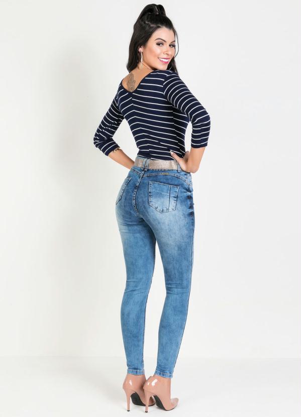 

Calça Hot Pants Jeans Sawary com Cinto Grátis, Azul