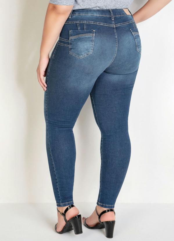 

Calça Jeans Cigarrete com Puídos Sawary, Azul