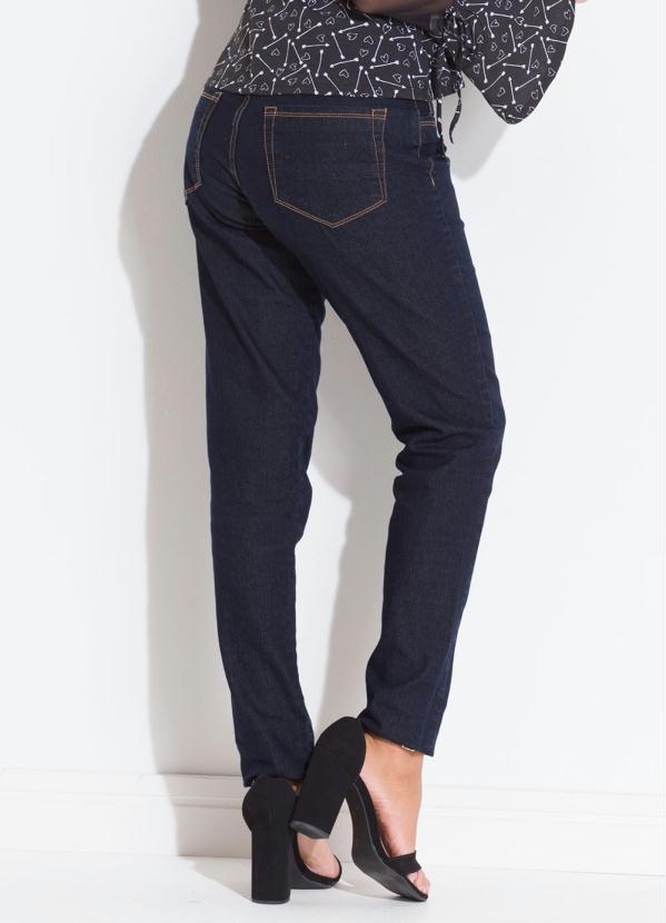 

Calça Jeans com Cintura Média Quintess, Azul