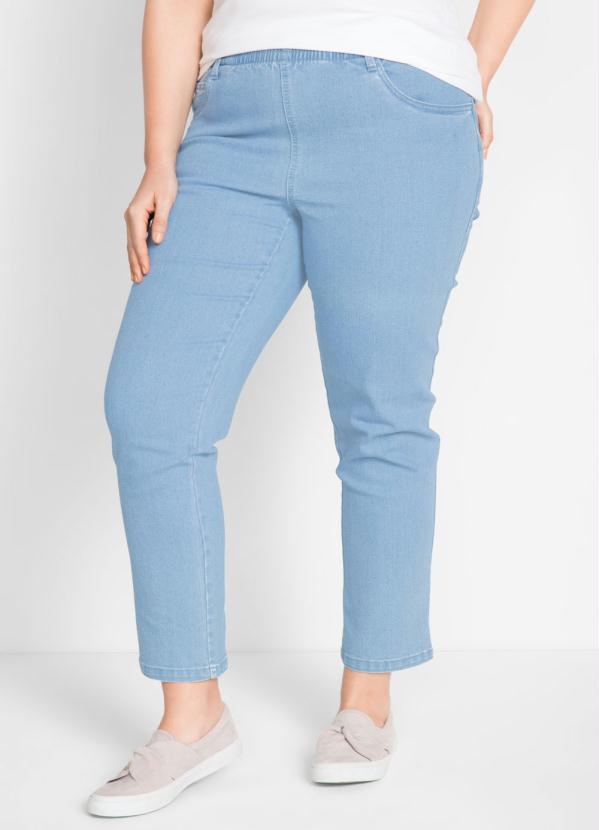 

Calça Jeans com Elástico no Cós Azul Claro