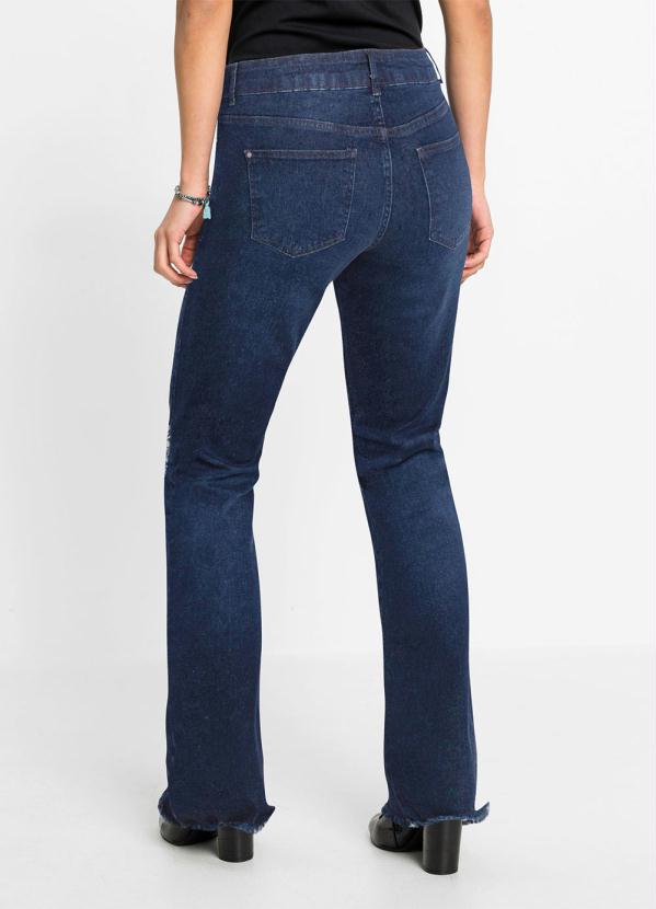 

Calça Jeans Flare Destroyed Azul