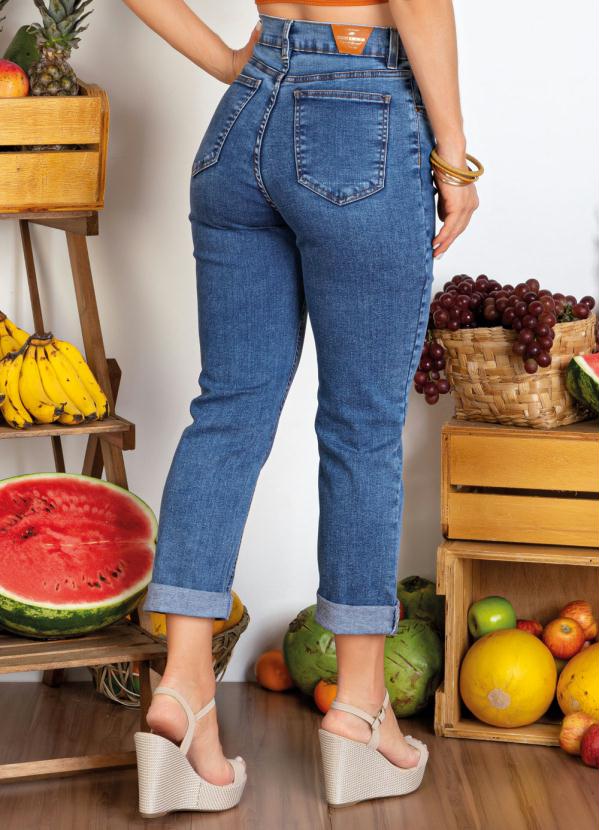 

Calça Jeans Reta com Bolsos Sawary, Azul